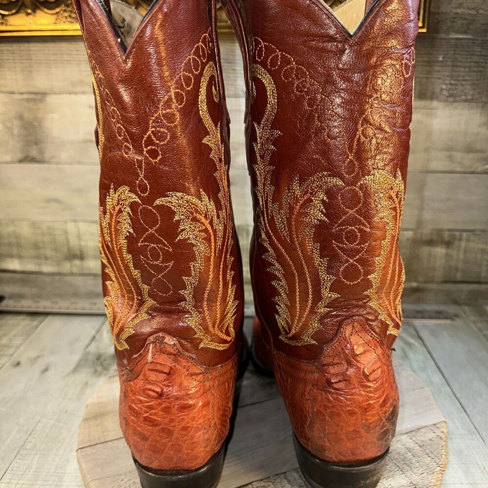 Cuadra Wild West Caiman Belly Cowboy Boots Men’s 8 USA Exotic Leather Mexico - Picture 4 of 16